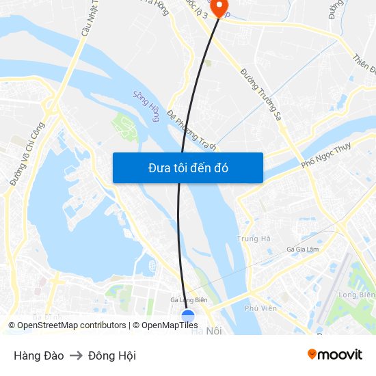 Hàng Đào to Đông Hội map