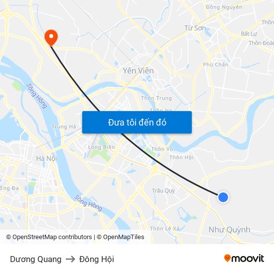 Dương Quang to Đông Hội map