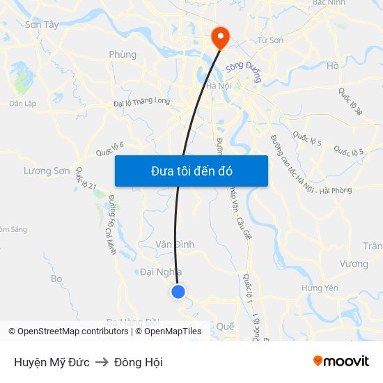 Huyện Mỹ Đức to Đông Hội map