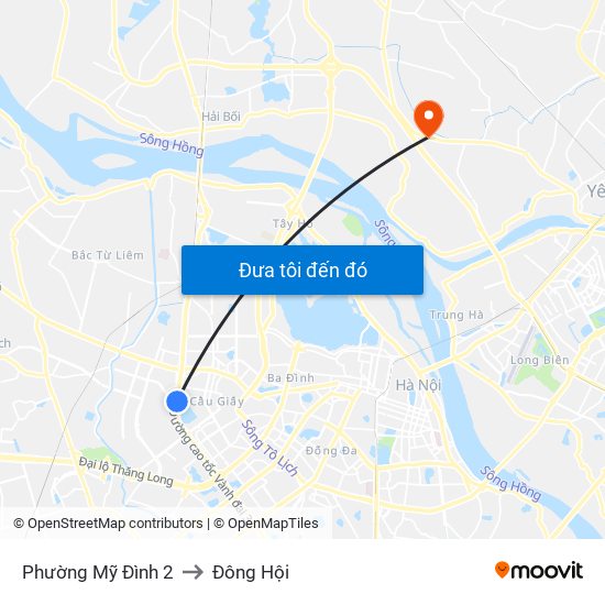 Phường Mỹ Đình 2 to Đông Hội map