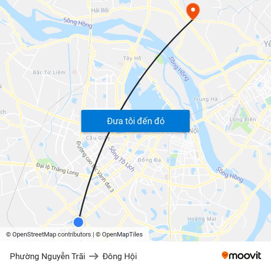 Phường Nguyễn Trãi to Đông Hội map