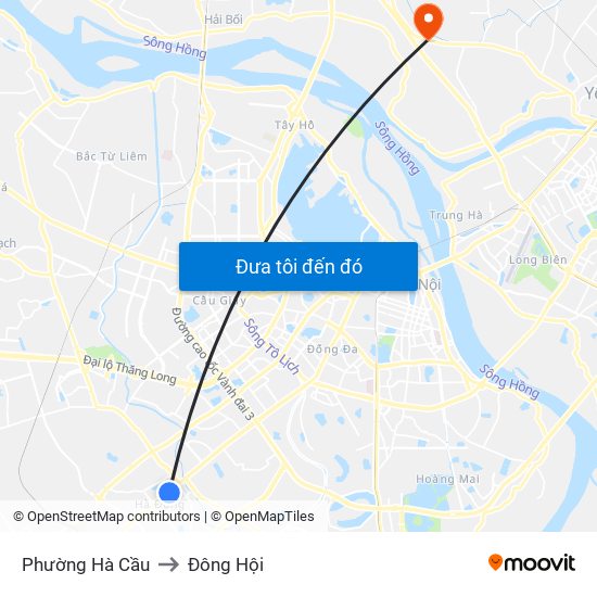 Phường Hà Cầu to Đông Hội map