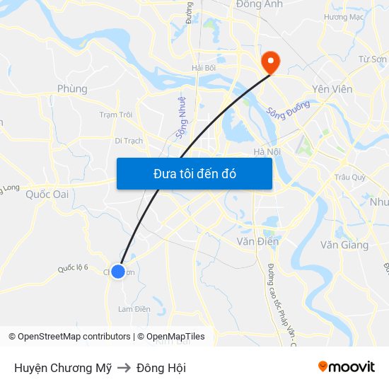 Huyện Chương Mỹ to Đông Hội map