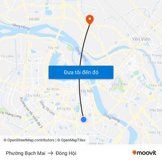 Phường Bạch Mai to Đông Hội map