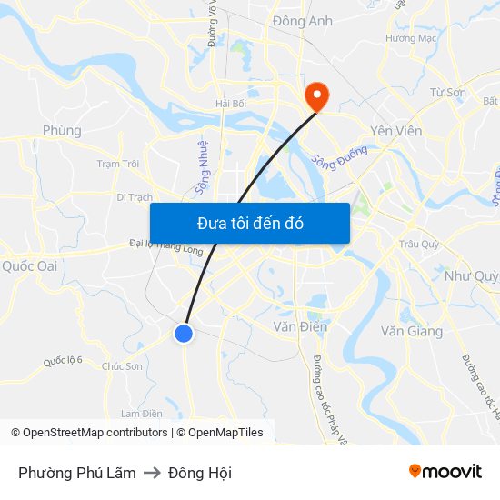 Phường Phú Lãm to Đông Hội map