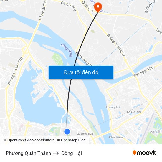 Phường Quán Thánh to Đông Hội map