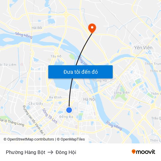 Phường Hàng Bột to Đông Hội map