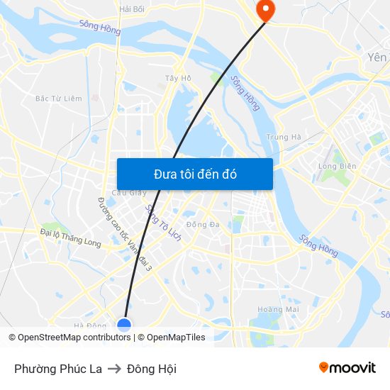 Phường Phúc La to Đông Hội map