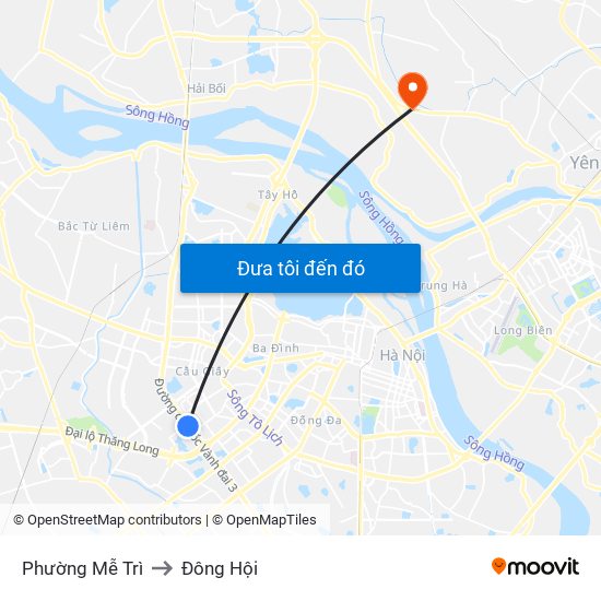 Phường Mễ Trì to Đông Hội map