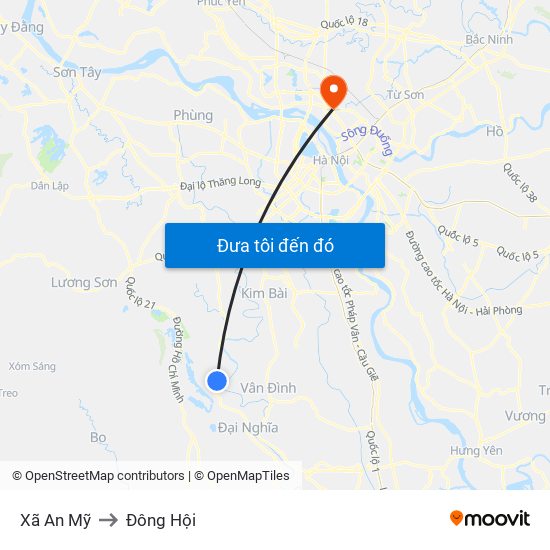 Xã An Mỹ to Đông Hội map