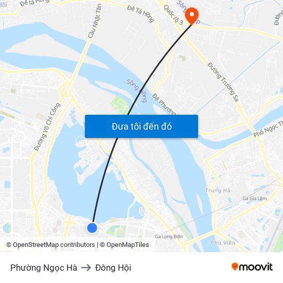 Phường Ngọc Hà to Đông Hội map