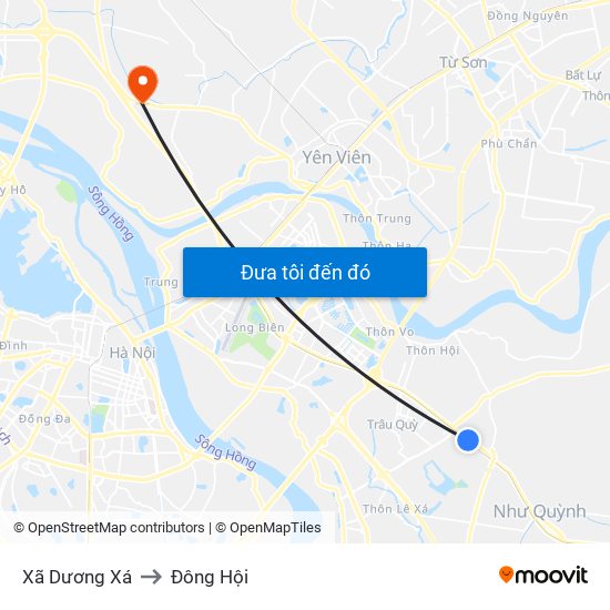 Xã Dương Xá to Đông Hội map