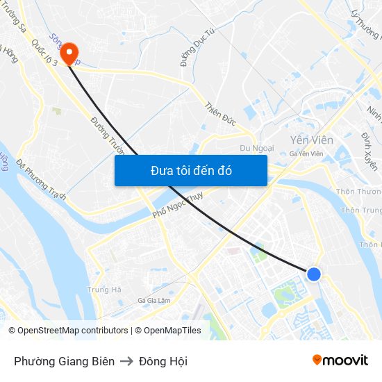 Phường Giang Biên to Đông Hội map