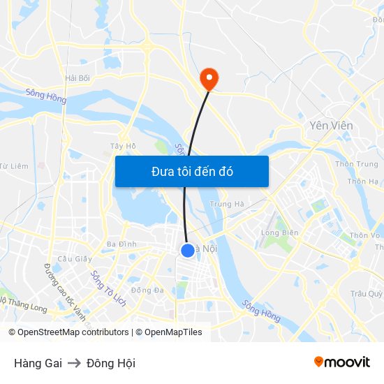 Hàng Gai to Đông Hội map
