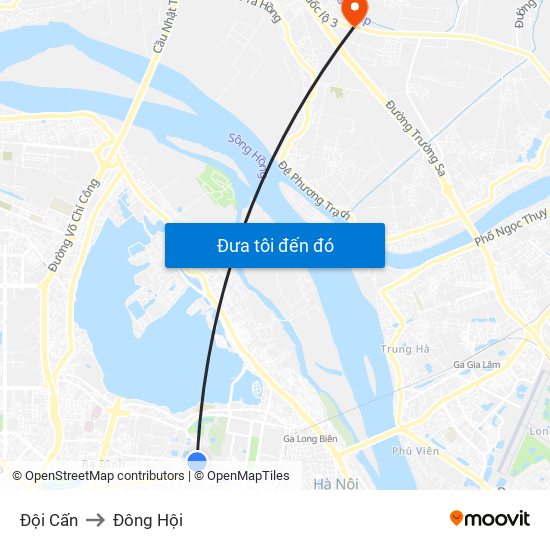 Đội Cấn to Đông Hội map