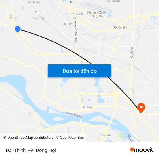 Đại Thịnh to Đông Hội map