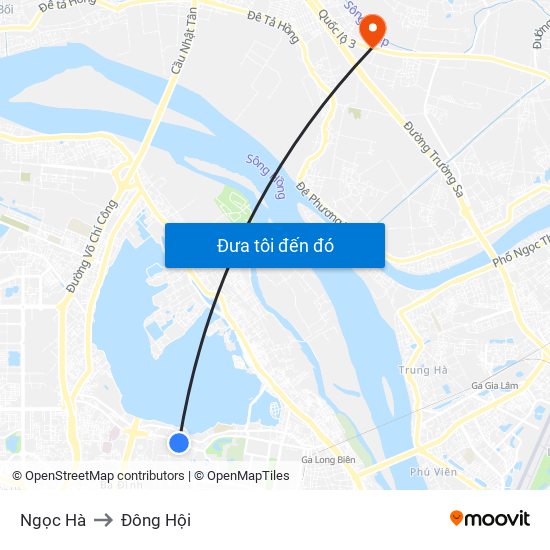 Ngọc Hà to Đông Hội map