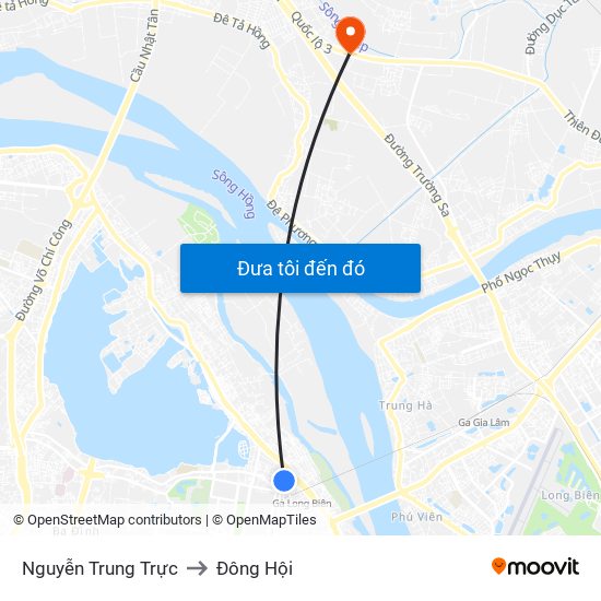 Nguyễn Trung Trực to Đông Hội map