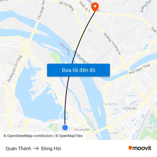 Quán Thánh to Đông Hội map