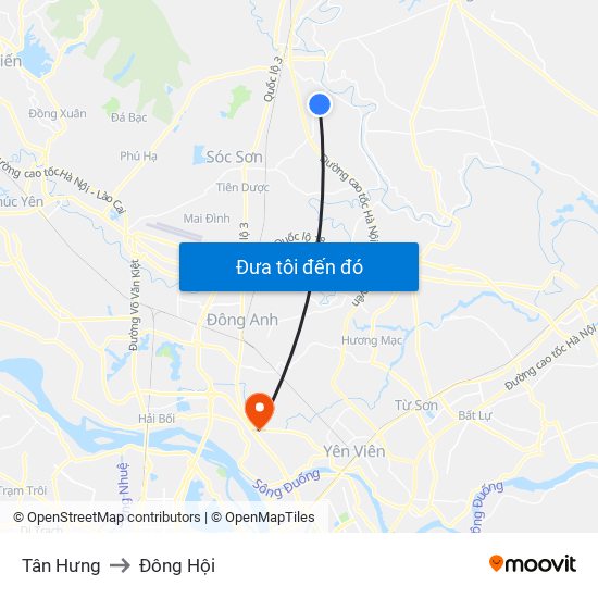 Tân Hưng to Đông Hội map