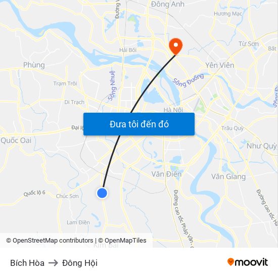 Bích Hòa to Đông Hội map