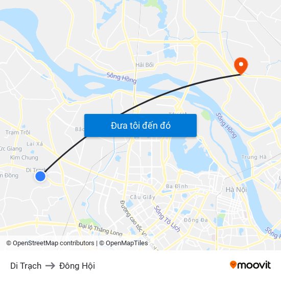 Di Trạch to Đông Hội map