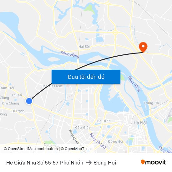 Hè Giữa Nhà Số 55-57 Phố Nhổn to Đông Hội map