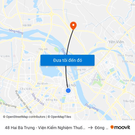 48 Hai Bà Trưng - Viện Kiểm Nghiệm Thuốc Trung Ương to Đông Hội map