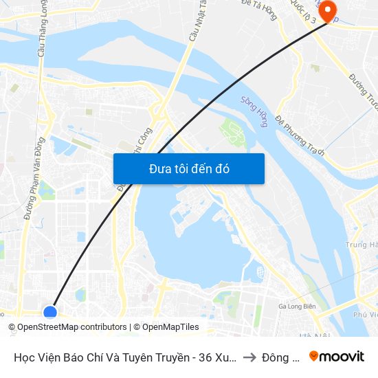 Học Viện Báo Chí Và Tuyên Truyền - 36 Xuân Thủy to Đông Hội map