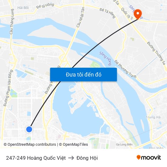 247-249 Hoàng Quốc Việt to Đông Hội map