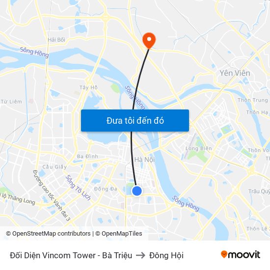 Đối Diện Vincom Tower - Bà Triệu to Đông Hội map