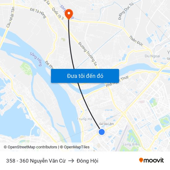 358 - 360 Nguyễn Văn Cừ to Đông Hội map