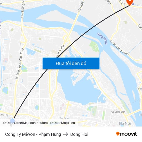 Công Ty Miwon - Phạm Hùng to Đông Hội map