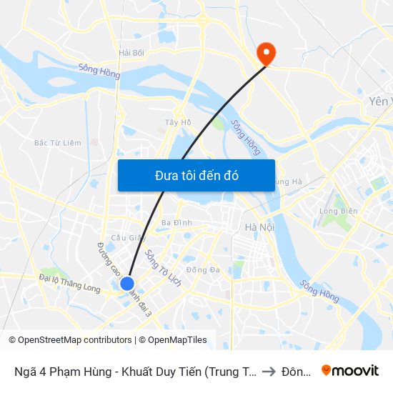 Ngã 4 Phạm Hùng - Khuất Duy Tiến (Trung Tâm Hội Nghị Quốc Gia) to Đông Hội map