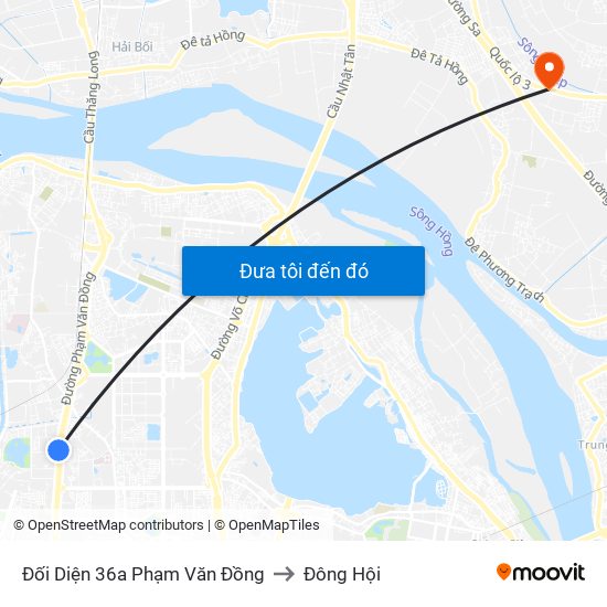 Đối Diện 36a Phạm Văn Đồng to Đông Hội map
