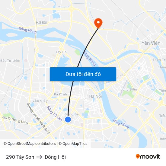 290 Tây Sơn to Đông Hội map