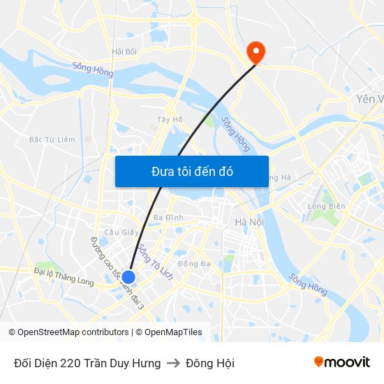 Đối Diện 220 Trần Duy Hưng to Đông Hội map