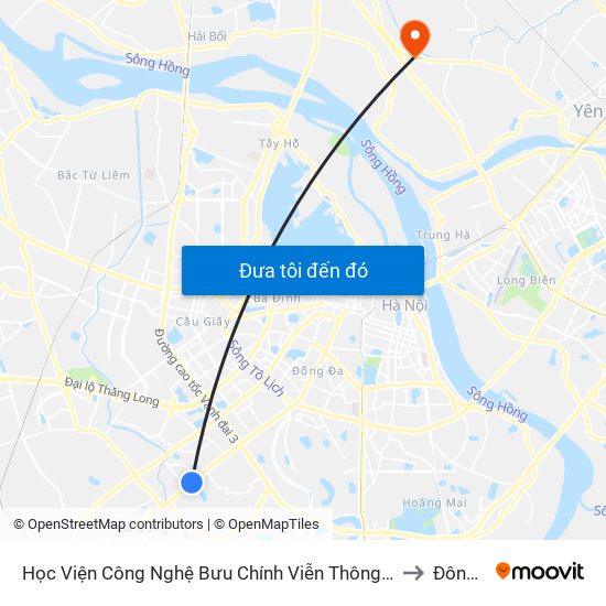 Học Viện Công Nghệ Bưu Chính Viễn Thông - Trần Phú (Hà Đông) to Đông Hội map