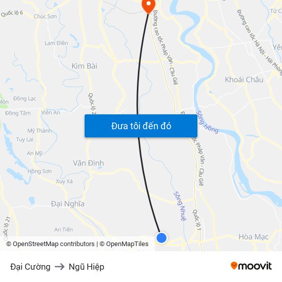 Đại Cường to Ngũ Hiệp map