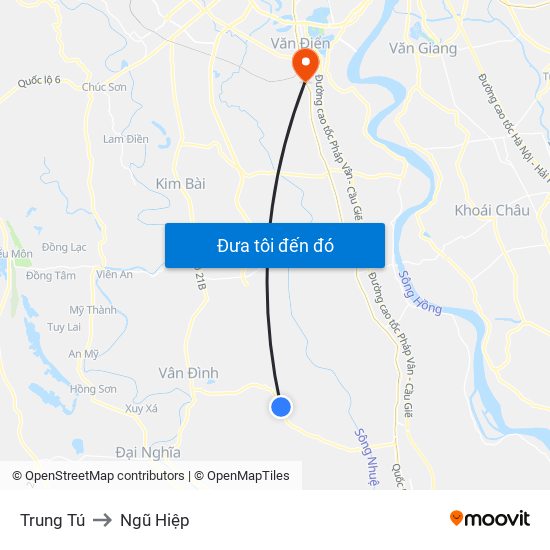 Trung Tú to Ngũ Hiệp map