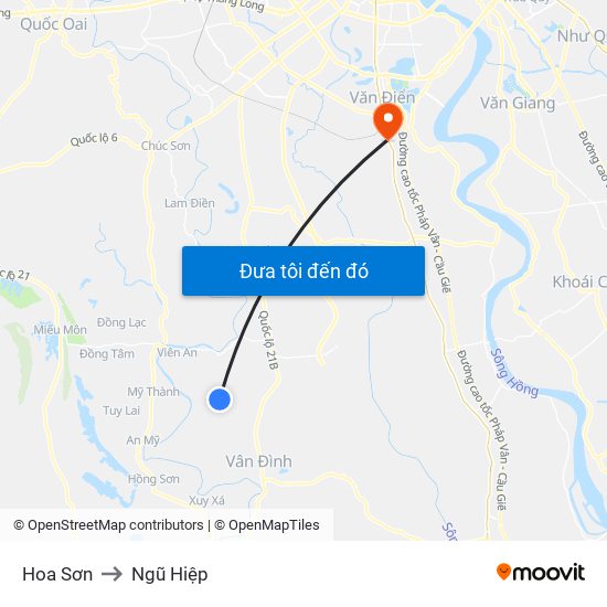 Hoa Sơn to Ngũ Hiệp map