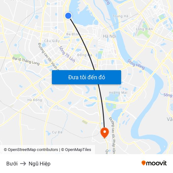 Bưởi to Ngũ Hiệp map