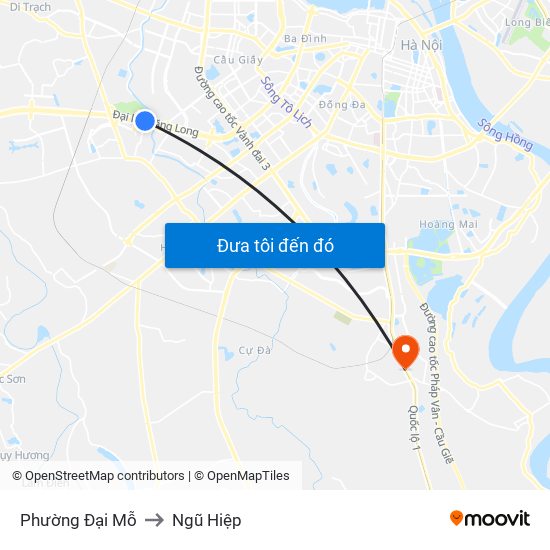 Phường Đại Mỗ to Ngũ Hiệp map