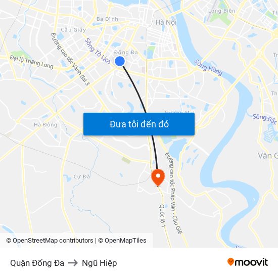 Quận Đống Đa to Ngũ Hiệp map