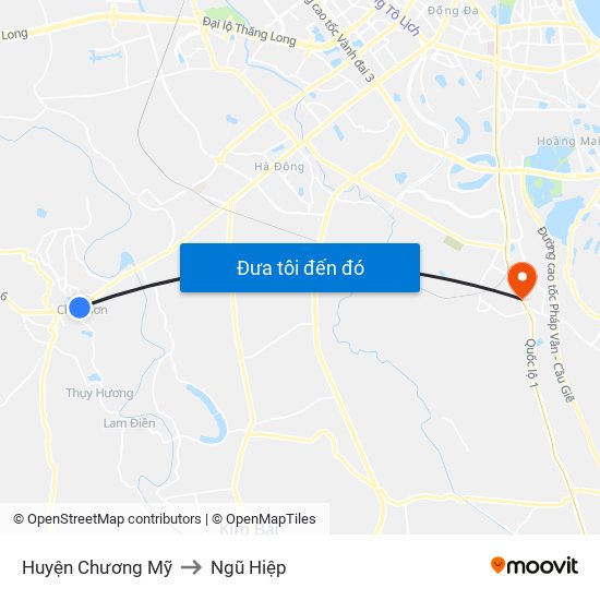 Huyện Chương Mỹ to Ngũ Hiệp map