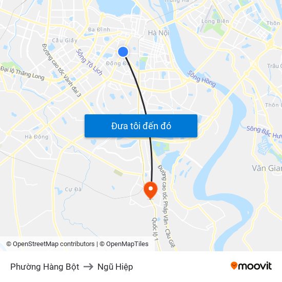 Phường Hàng Bột to Ngũ Hiệp map