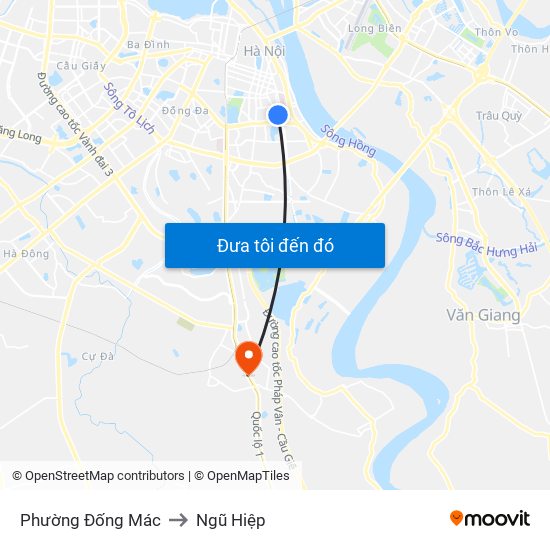 Phường Đống Mác to Ngũ Hiệp map