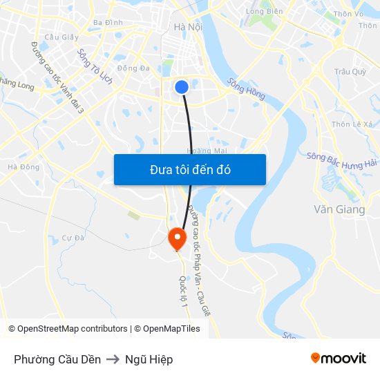 Phường Cầu Dền to Ngũ Hiệp map