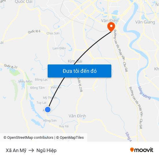 Xã An Mỹ to Ngũ Hiệp map