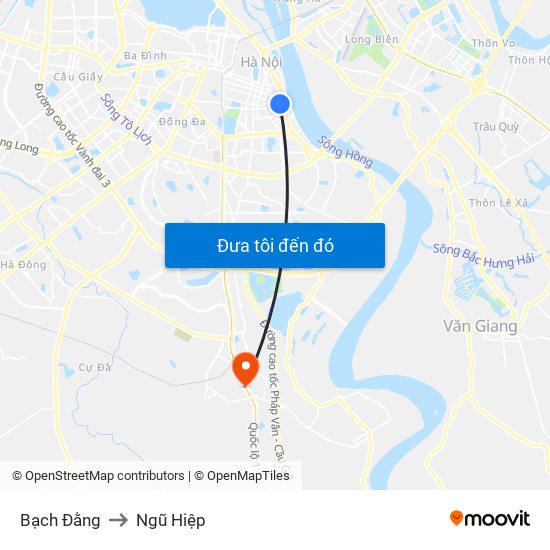 Bạch Đằng to Ngũ Hiệp map